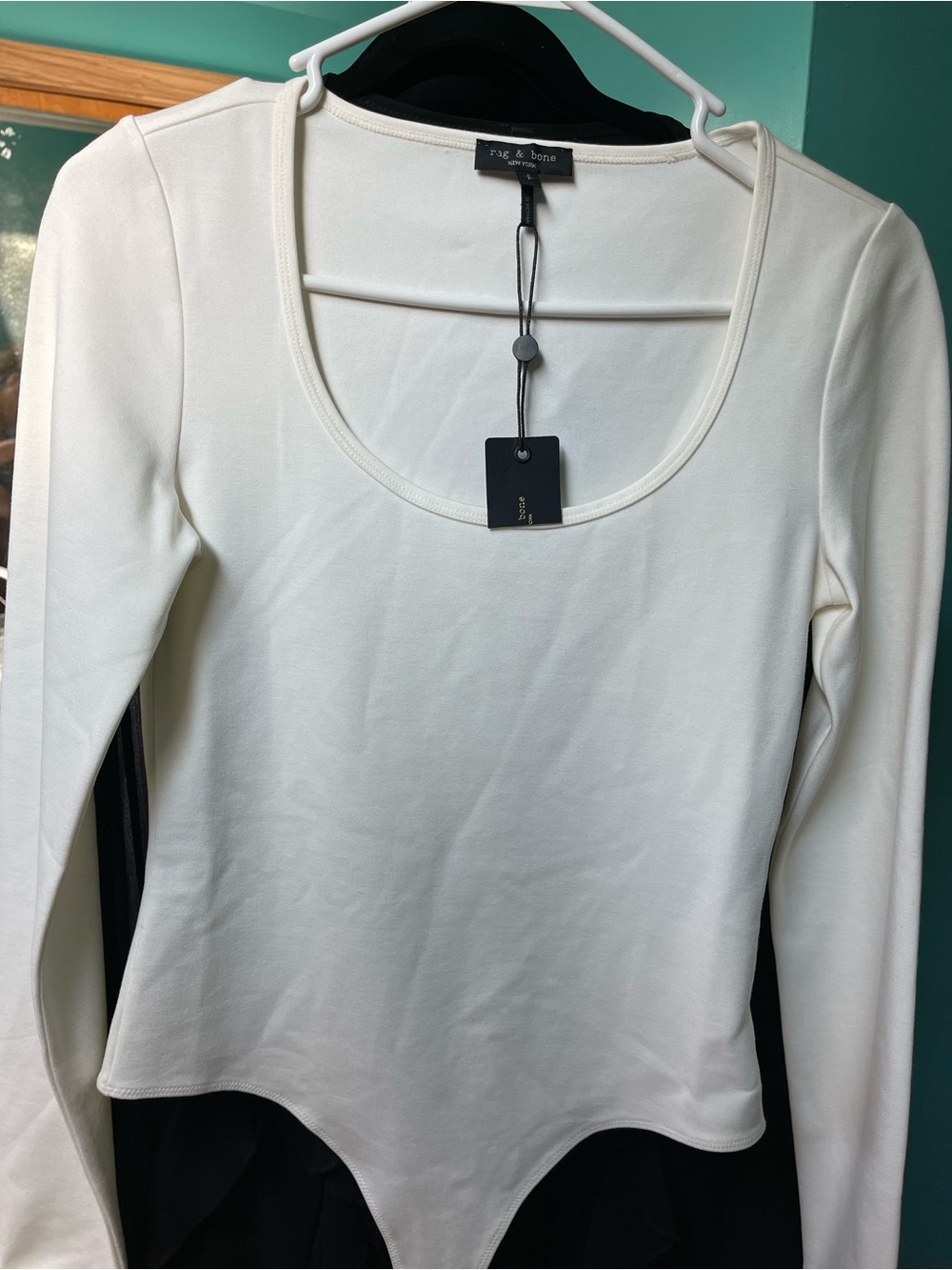 NEW Rag & Bone White Scoop Neck Long-Sleeve Top